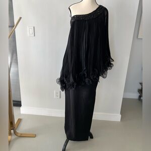Marchesa Black Silk Gown